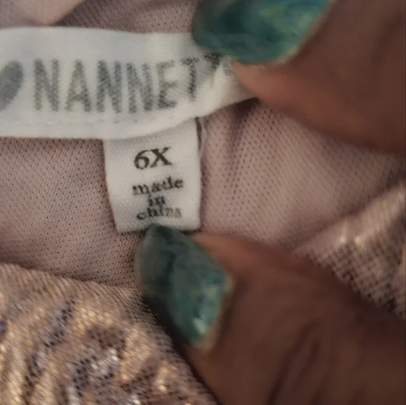 Nannette Pink and Gold Formal Kids Dress - Picture 5 of 10